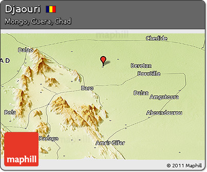 Physical Panoramic Map of Djaouri
