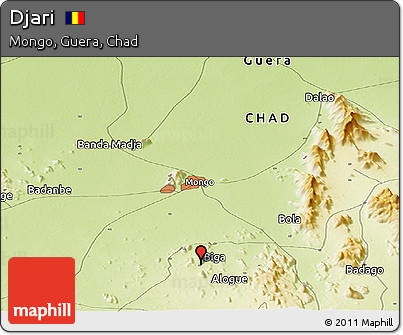 Physical Panoramic Map of Djari
