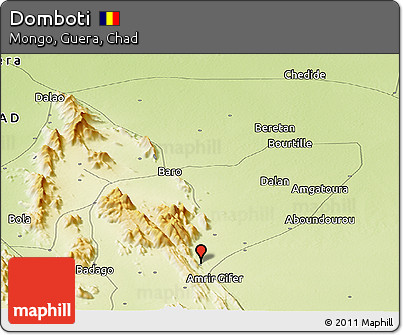 Physical Panoramic Map of Domboti
