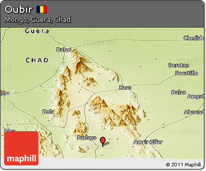 Physical Panoramic Map of Oubir