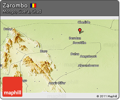 Physical Panoramic Map of Zarombo