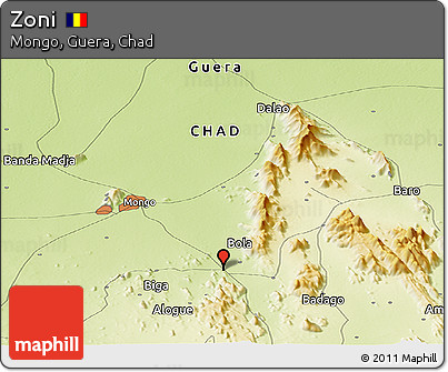 Physical Panoramic Map of Zoni