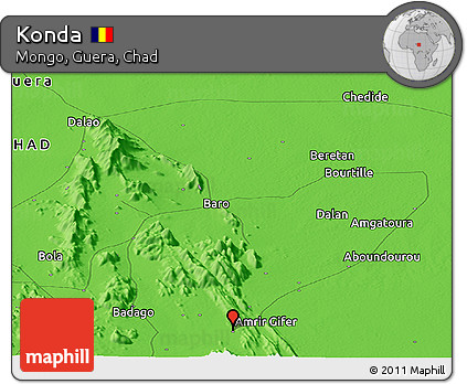 Political Panoramic Map of Konda
