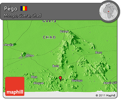 Political Panoramic Map of Pégo
