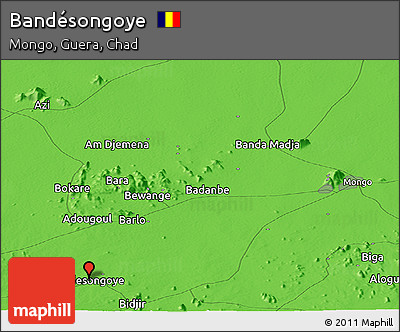 Political Panoramic Map of Bandésongoye
