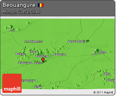 Political Panoramic Map of Beouangure