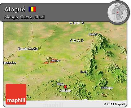 Satellite Panoramic Map of Alogué
