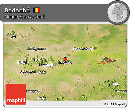 Satellite Panoramic Map of Badanbé