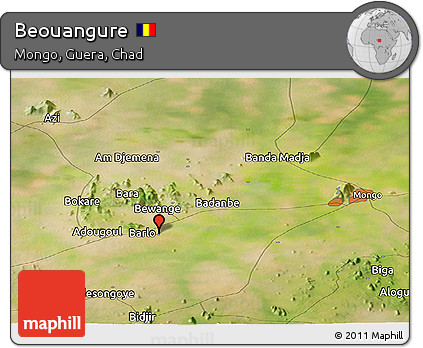 Satellite Panoramic Map of Beouangure