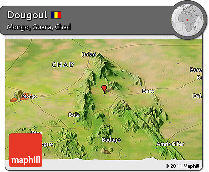 Satellite Panoramic Map of Dougoul
