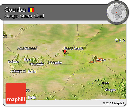 Satellite Panoramic Map of Gourba