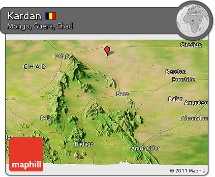 Satellite Panoramic Map of Kardan