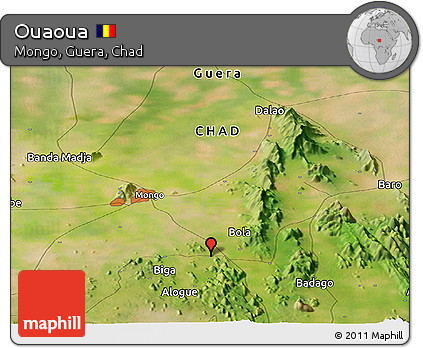 Satellite Panoramic Map of Ouaoua