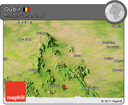 Satellite Panoramic Map of Oubir