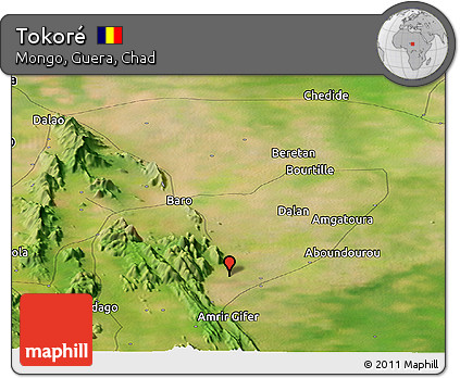 Satellite Panoramic Map of Tokoré