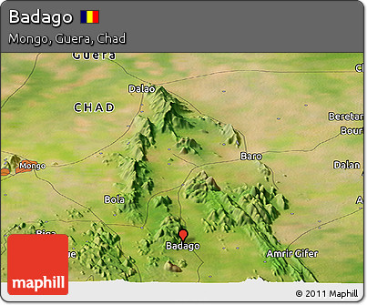 Satellite Panoramic Map of Badago