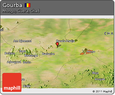 Satellite Panoramic Map of Gourba