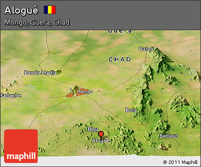 Satellite Panoramic Map of Alogué