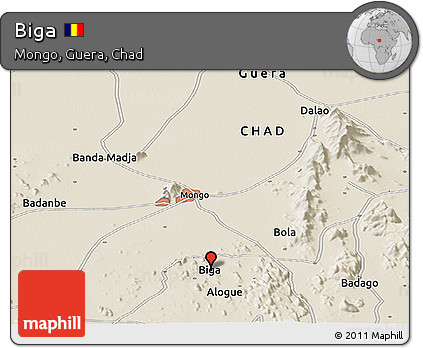 Shaded Relief Panoramic Map of Biga