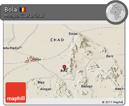 Shaded Relief Panoramic Map of Bola