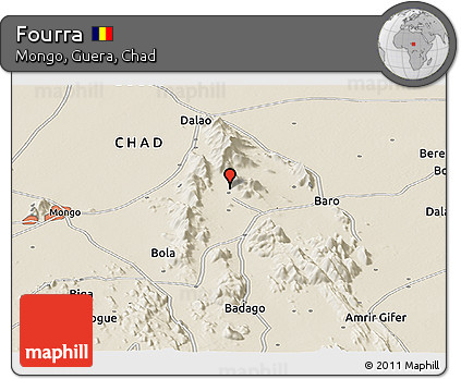 Shaded Relief Panoramic Map of Fourra