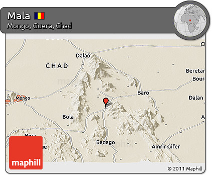 Shaded Relief Panoramic Map of Mala
