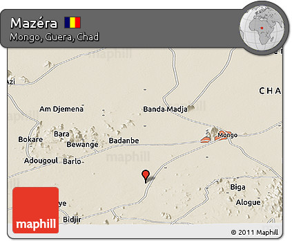 Shaded Relief Panoramic Map of Mazéra