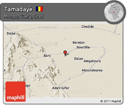 Shaded Relief Panoramic Map of Tamadayé