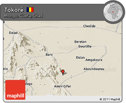 Shaded Relief Panoramic Map of Tokoré