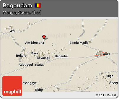 Shaded Relief Panoramic Map of Bagoudam