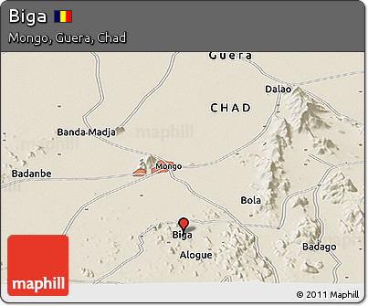 Shaded Relief Panoramic Map of Biga