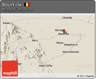 Shaded Relief Panoramic Map of Bourtillé