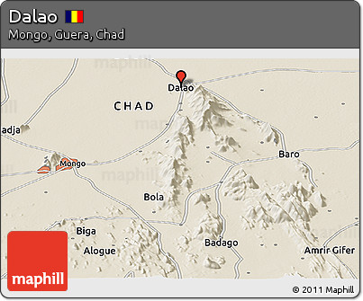 Shaded Relief Panoramic Map of Dalao