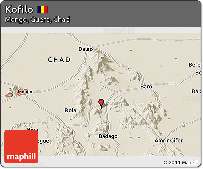 Shaded Relief Panoramic Map of Kofilo