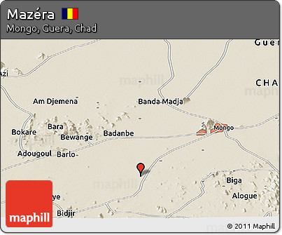 Shaded Relief Panoramic Map of Mazéra