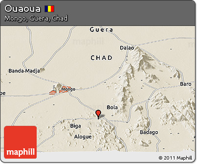 Shaded Relief Panoramic Map of Ouaoua