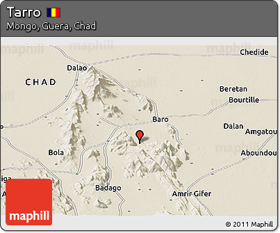 Shaded Relief Panoramic Map of Tarro