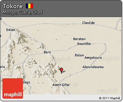 Shaded Relief Panoramic Map of Tokoré