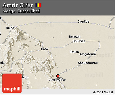 Shaded Relief Panoramic Map of Amrir Gifer