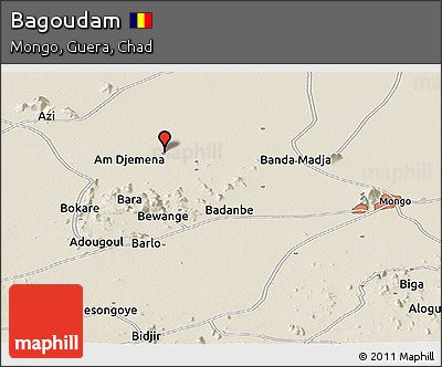 Shaded Relief Panoramic Map of Bagoudam