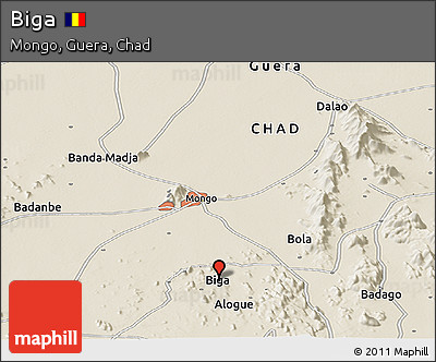 Shaded Relief Panoramic Map of Biga