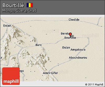 Shaded Relief Panoramic Map of Bourtillé