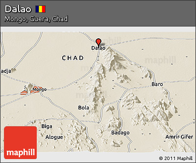 Shaded Relief Panoramic Map of Dalao