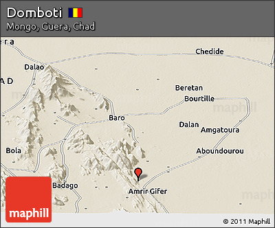 Shaded Relief Panoramic Map of Domboti