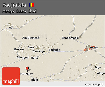 Shaded Relief Panoramic Map of Fadjialala
