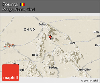 Shaded Relief Panoramic Map of Fourra
