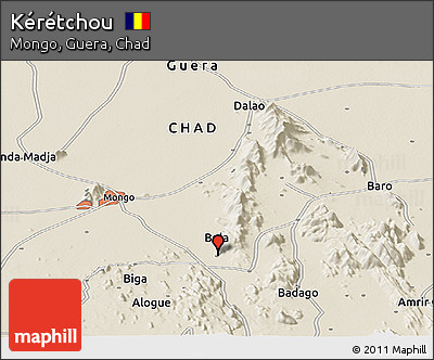 Shaded Relief Panoramic Map of Kérétchou