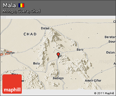 Shaded Relief Panoramic Map of Mala