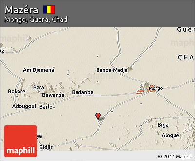 Shaded Relief Panoramic Map of Mazéra