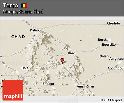 Shaded Relief Panoramic Map of Tarro